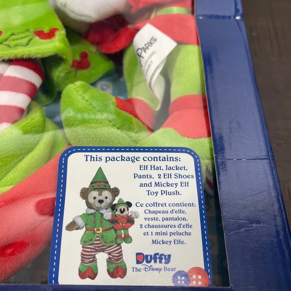 Disney Parks Duffy the Disney Bear Christmas Elf Outfit Mickey Toy Plush Set - Picture 3 of 4